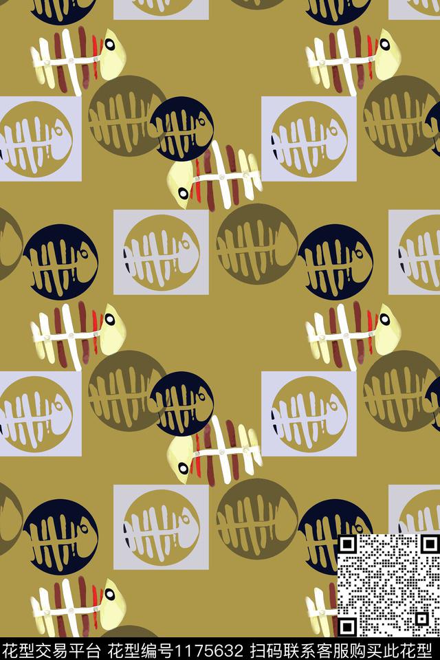 鱼儿自在飘风俗画传统印花华亿平台下载（图片编号: 1175632） - 瓦栏（Walan）