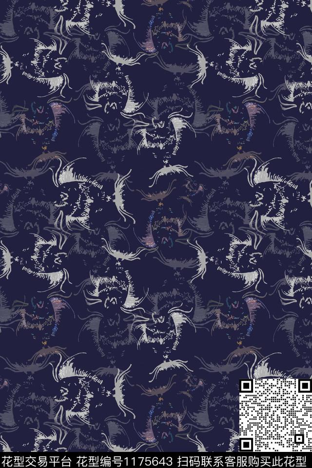 鱼儿自在飘风俗画抽象传统印花华亿平台下载（图片编号: 1175643） - 瓦栏（Walan）