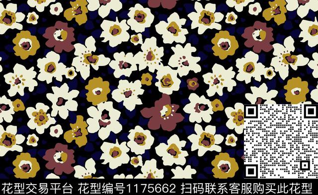 花卉小碎花手绘大花传统印花华亿平台下载（图片编号: 1175662） - 瓦栏（Walan）