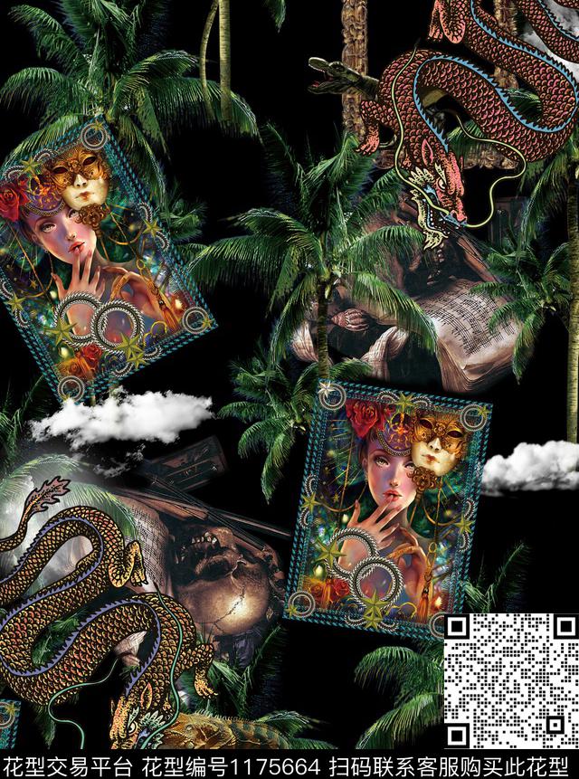 礼服男装几何数码印花华亿平台下载（图片编号: 1175664） - 瓦栏（Walan）