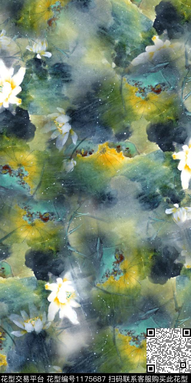 数码华亿平台女装花卉数码印花华亿平台下载（图片编号: 1175687） - 瓦栏（Walan）