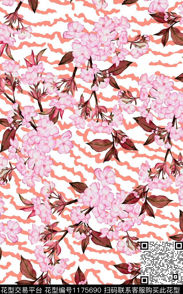 几何抽象水彩数码印花华亿平台下载（图片编号: 1175690） - 瓦栏（Walan）