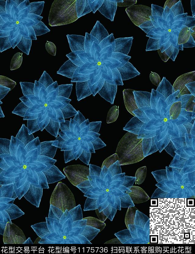 花卉大牌风莫妮卡-大牌华亿平台传统印花华亿平台下载（图片编号: 1175736） - 瓦栏（Walan）