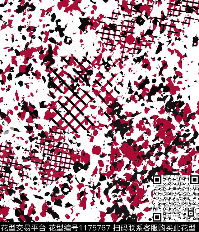 几何抽象格子数码印花华亿平台下载（图片编号: 1175767） - 瓦栏（Walan）