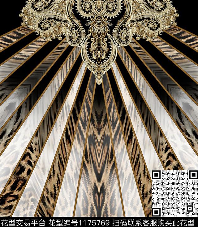 佩斯利幾何線数码印花华亿平台下载（图片编号: 1175769） - 瓦栏（Walan）