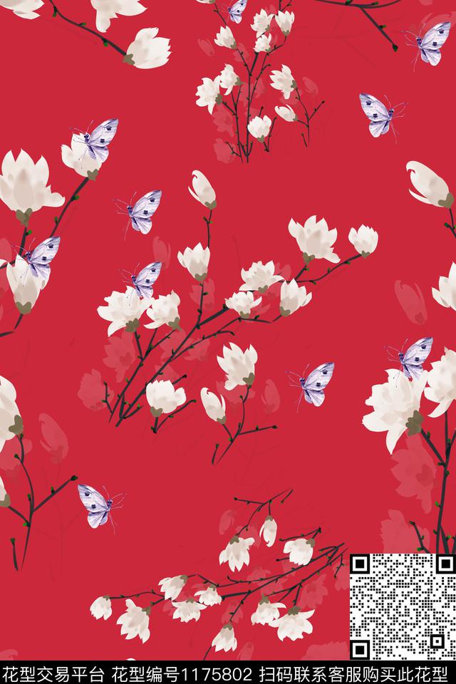 时尚数码华亿平台花卉数码印花华亿平台下载（图片编号: 1175802） - 瓦栏（Walan）