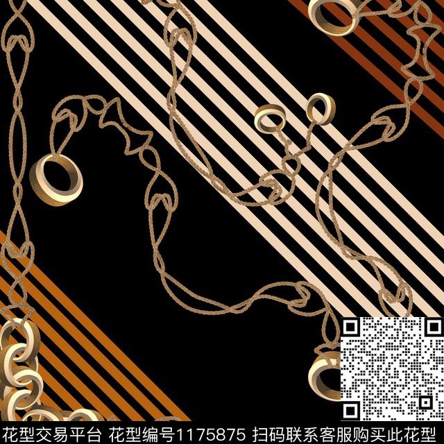 圍巾繩幾何数码印花华亿平台下载（图片编号: 1175875） - 瓦栏（Walan）