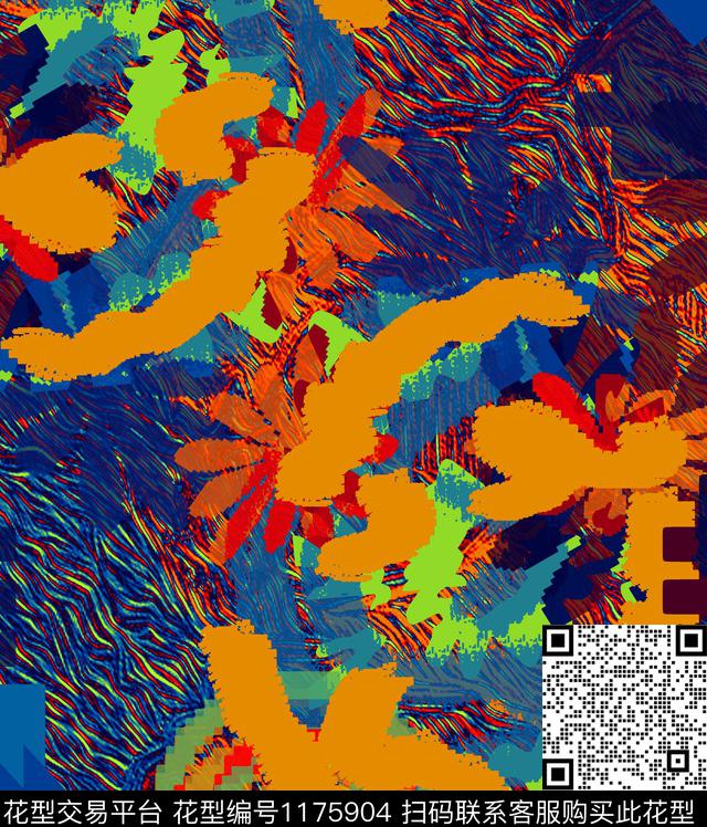 几何抽象格子数码印花华亿平台下载（图片编号: 1175904） - 瓦栏（Walan）