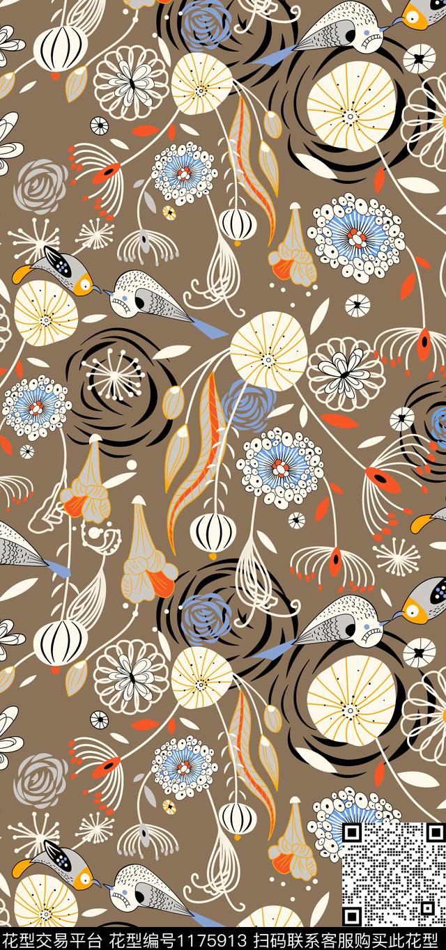 数码华亿平台女装花卉数码印花华亿平台下载（图片编号: 1175913） - 瓦栏（Walan）