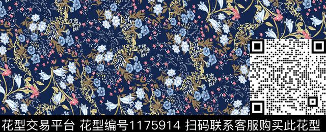 数码华亿平台女装花卉数码印花华亿平台下载（图片编号: 1175914） - 瓦栏（Walan）