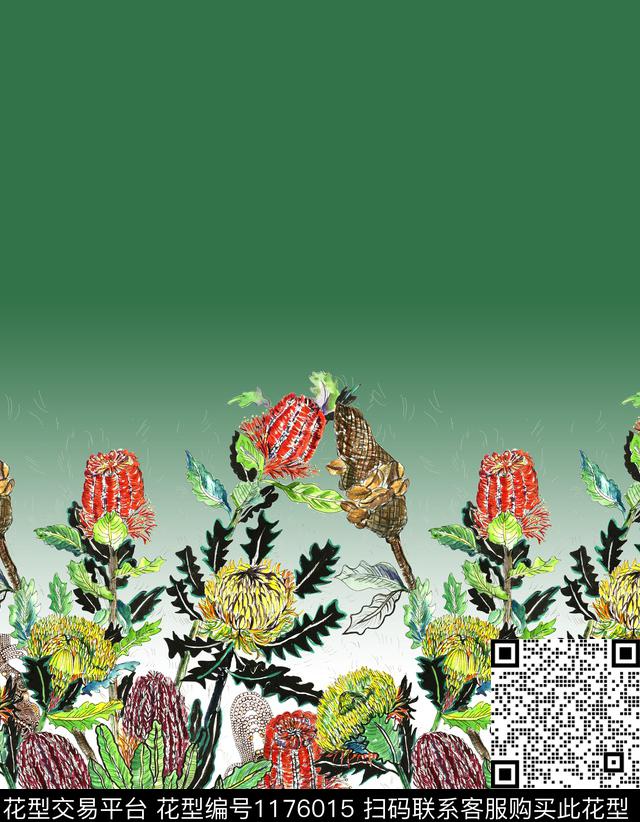 水彩花卉原创真丝上衣数码印花华亿平台下载（图片编号: 1176015） - 瓦栏（Walan）