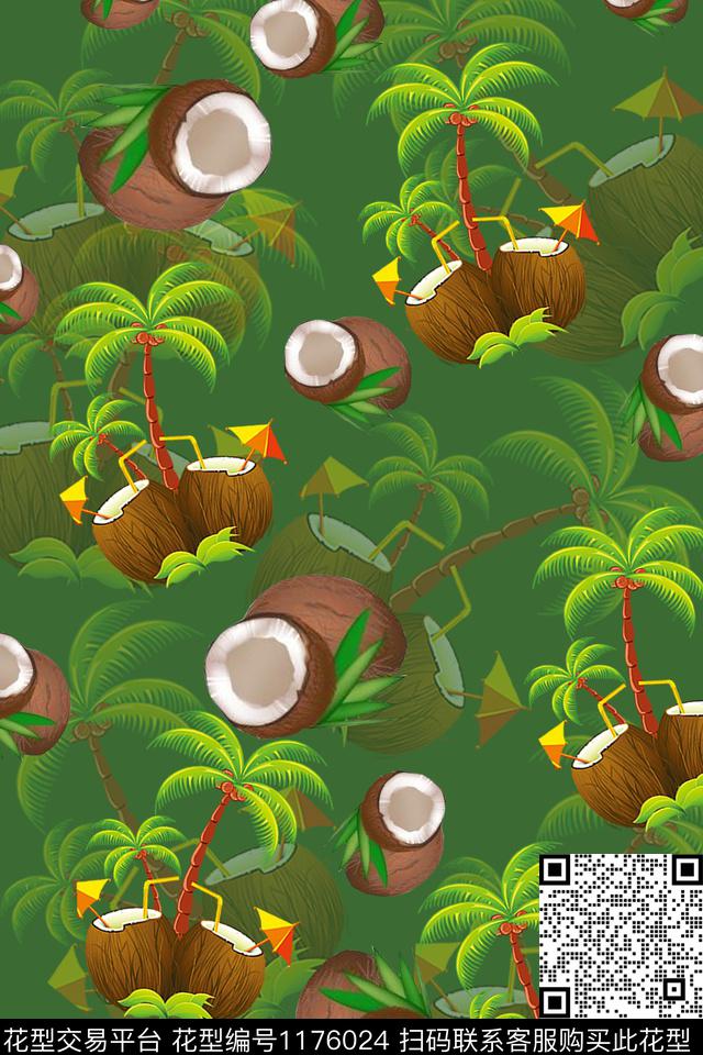 数码华亿平台潮牌椰子树数码印花华亿平台下载（图片编号: 1176024） - 瓦栏（Walan）