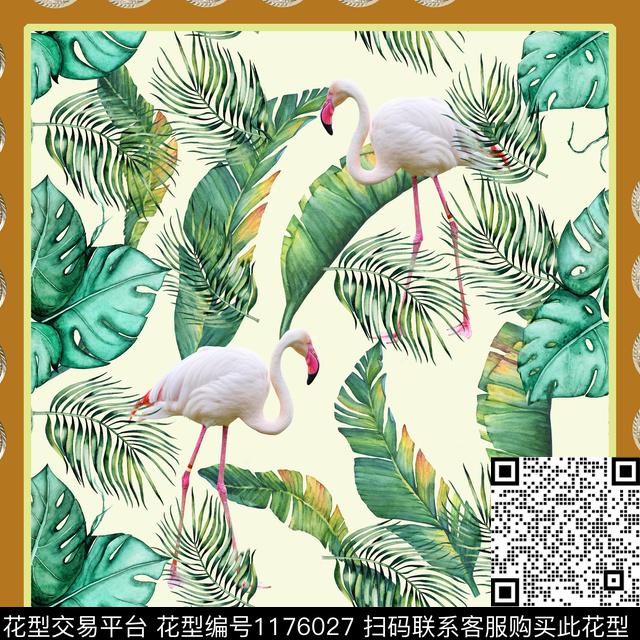 火烈鸟休闲几何数码印花华亿平台下载（图片编号: 1176027） - 瓦栏（Walan）