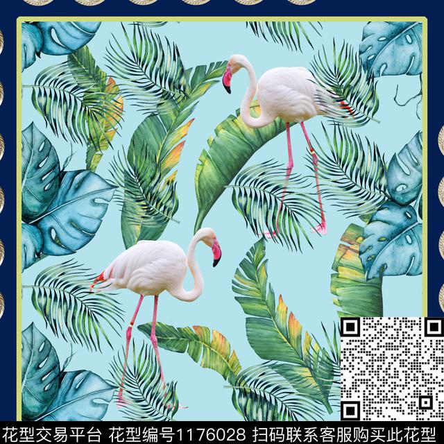 火烈鸟休闲几何数码印花华亿平台下载（图片编号: 1176028） - 瓦栏（Walan）