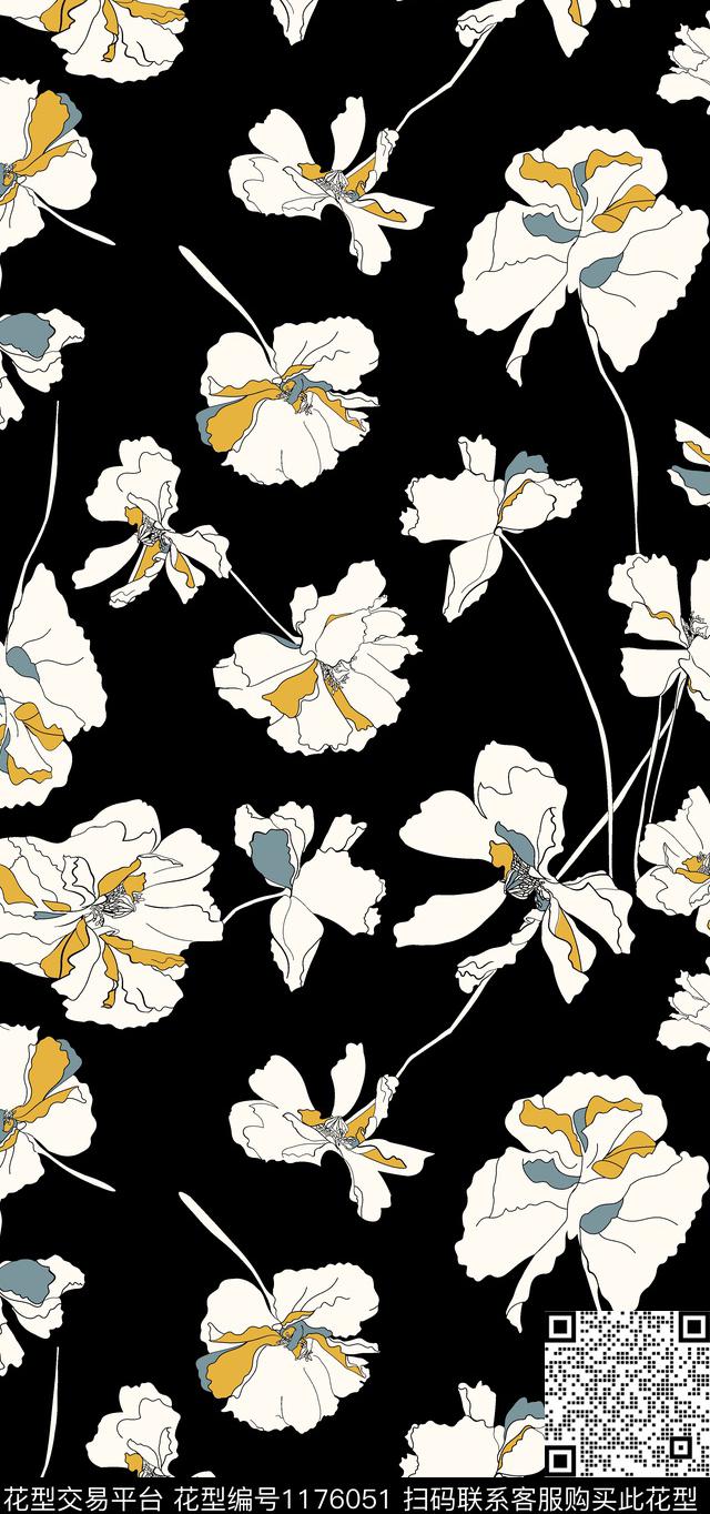 数码华亿平台女装花卉数码印花华亿平台下载（图片编号: 1176051） - 瓦栏（Walan）
