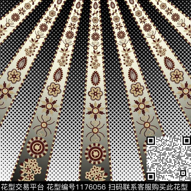 佩斯利幾何線数码印花华亿平台下载（图片编号: 1176056） - 瓦栏（Walan）