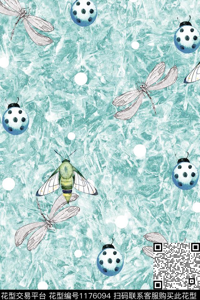 抽象肌理波点数码印花华亿平台下载（图片编号: 1176094） - 瓦栏（Walan）