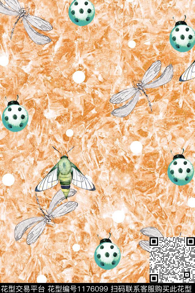 抽象肌理波点数码印花华亿平台下载（图片编号: 1176099） - 瓦栏（Walan）