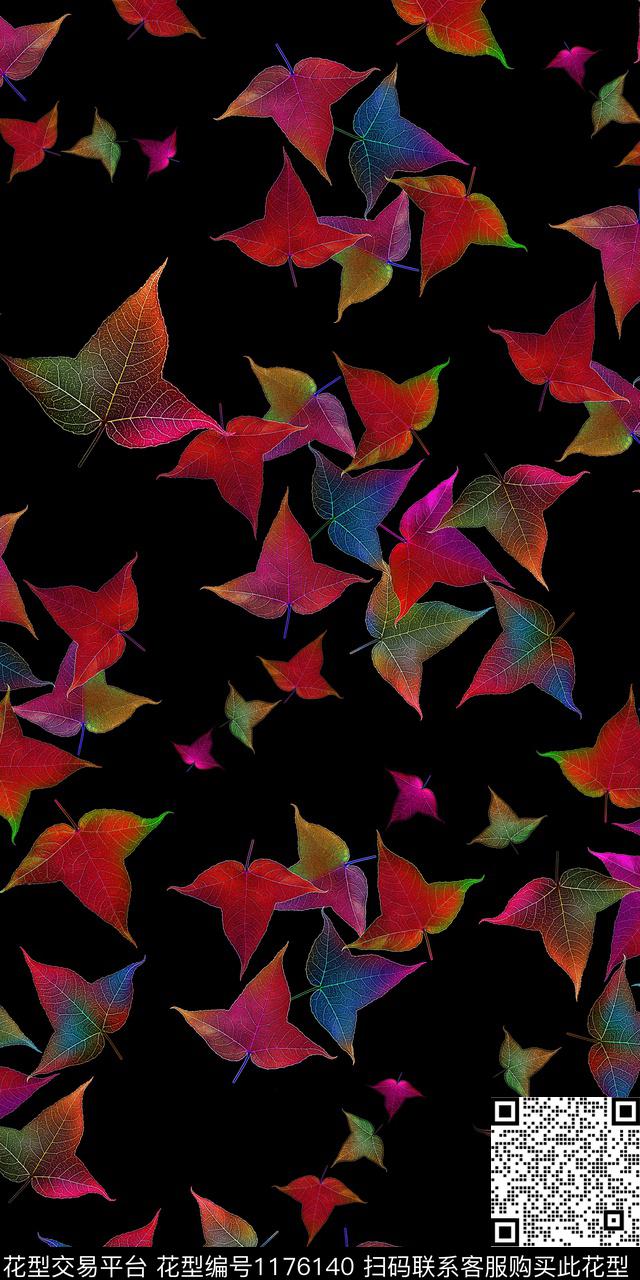 数码华亿平台花卉枫叶数码印花华亿平台下载（图片编号: 1176140） - 瓦栏（Walan）