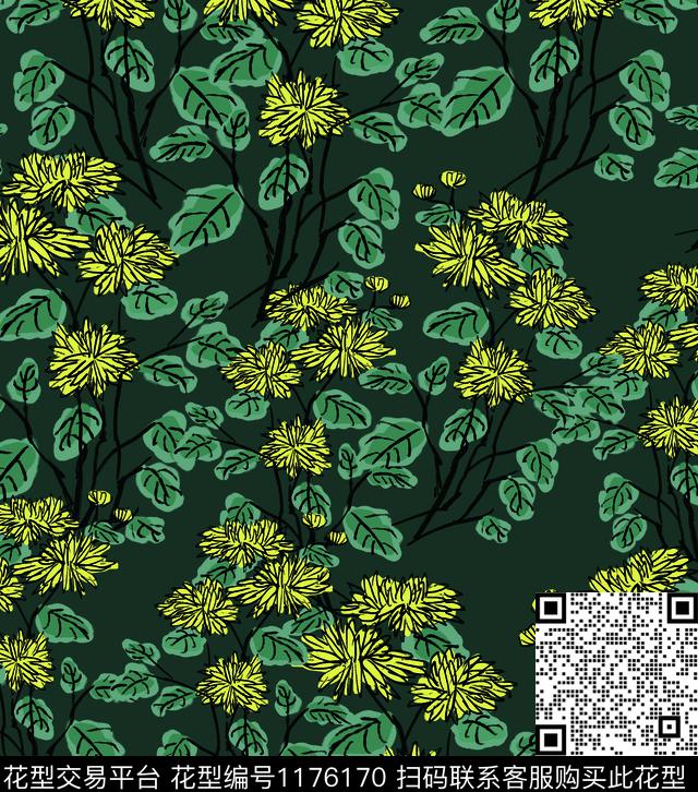 数码华亿平台花卉大牌风数码印花华亿平台下载（图片编号: 1176170） - 瓦栏（Walan）