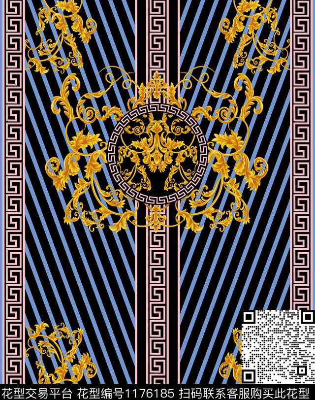 幾何宫廷风黃金数码印花华亿平台下载（图片编号: 1176185） - 瓦栏（Walan）