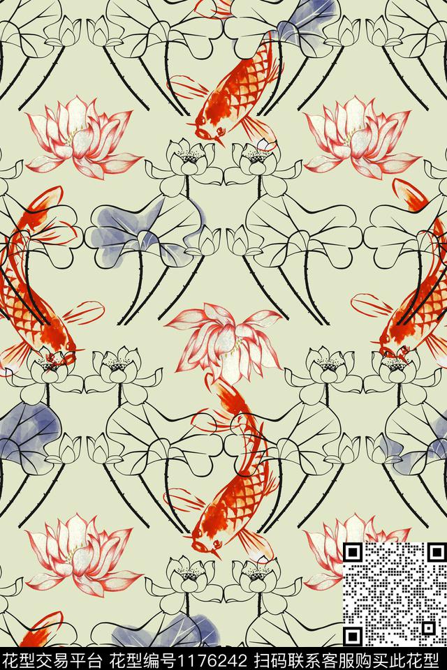 数码华亿平台花卉大牌风数码印花华亿平台下载（图片编号: 1176242） - 瓦栏（Walan）