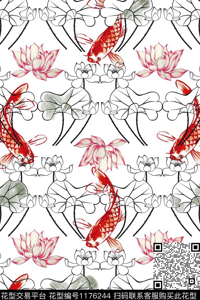 数码华亿平台花卉大牌风数码印花华亿平台下载（图片编号: 1176244） - 瓦栏（Walan）