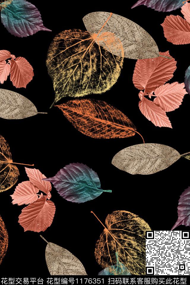数码华亿平台植物绿植树叶数码印花华亿平台下载（图片编号: 1176351） - 瓦栏（Walan）