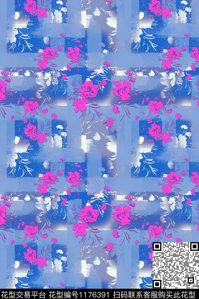 植物乡村生活手绘线条笔触数码印花华亿平台下载（图片编号: 1176391） - 瓦栏（Walan）