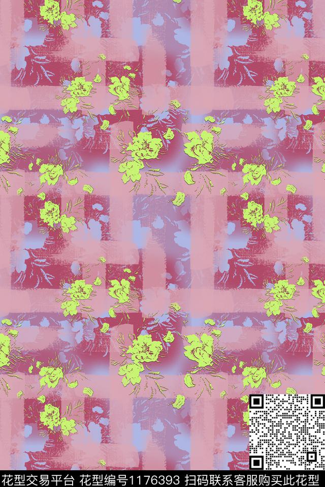 植物乡村生活手绘线条笔触数码印花华亿平台下载（图片编号: 1176393） - 瓦栏（Walan）