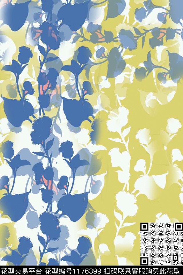 植物乡村生活手绘线条笔触数码印花华亿平台下载（图片编号: 1176399） - 瓦栏（Walan）