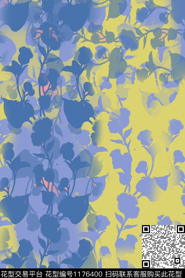 植物乡村生活手绘线条笔触数码印花华亿平台下载（图片编号: 1176400） - 瓦栏（Walan）