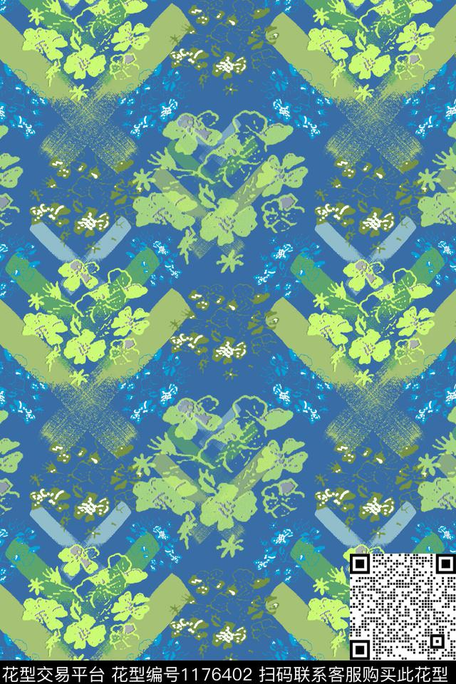 植物乡村生活手绘线条笔触数码印花华亿平台下载（图片编号: 1176402） - 瓦栏（Walan）