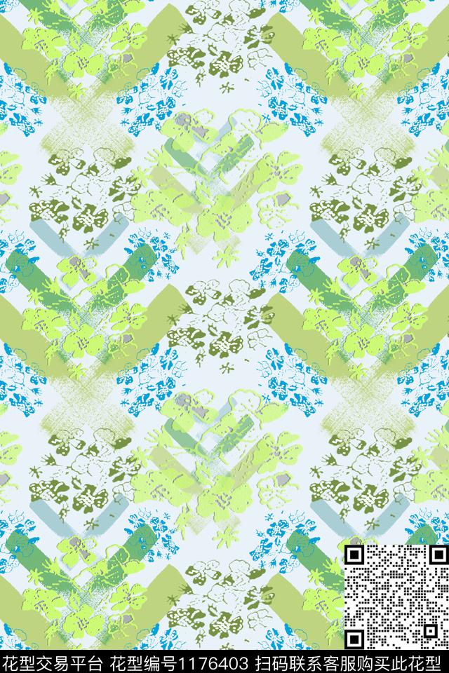 植物乡村生活手绘线条笔触数码印花华亿平台下载（图片编号: 1176403） - 瓦栏（Walan）