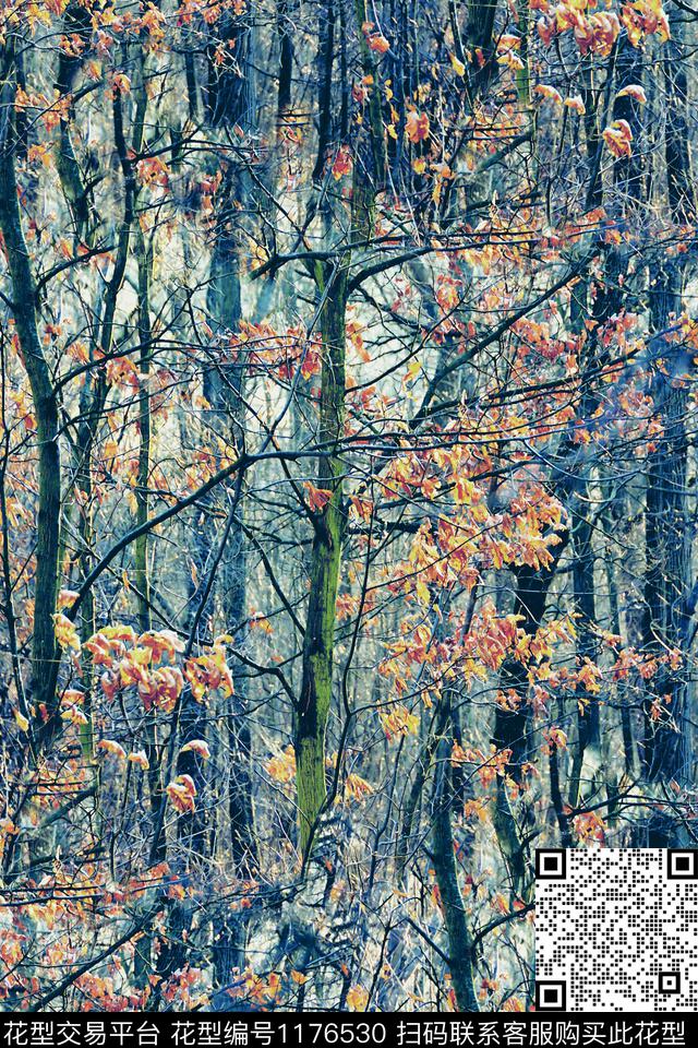 数码华亿平台风景景观手绘数码印花华亿平台下载（图片编号: 1176530） - 瓦栏（Walan）