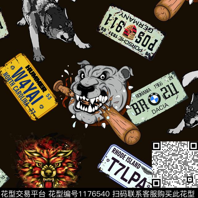 狼抽象男装动物头数码印花华亿平台下载（图片编号: 1176540） - 瓦栏（Walan）