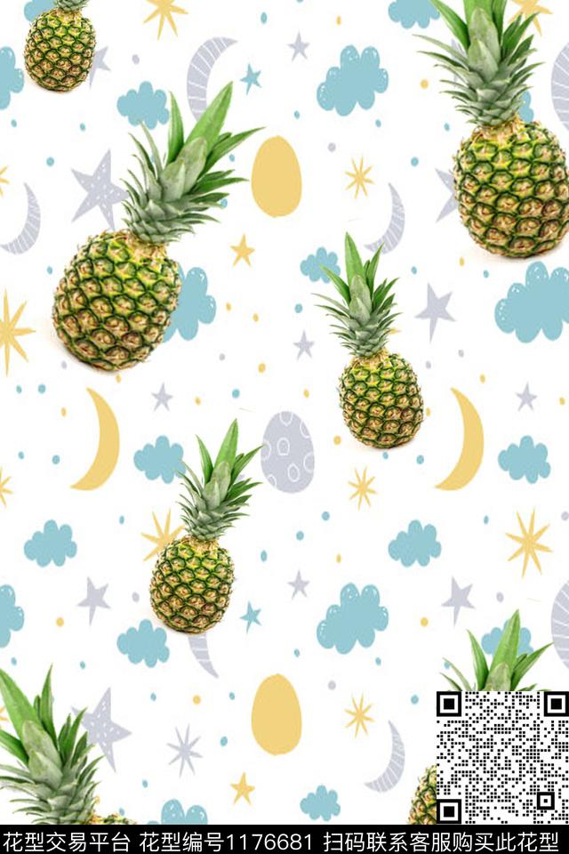 数码华亿平台菠萝趣味数码印花华亿平台下载（图片编号: 1176681） - 瓦栏（Walan）