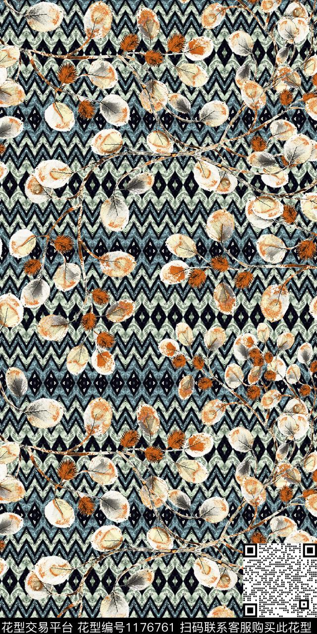 数码华亿平台抽象花卉数码印花华亿平台下载（图片编号: 1176761） - 瓦栏（Walan）
