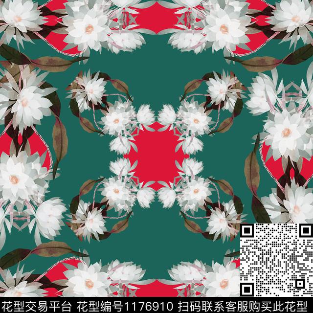 休闲花卉大牌风数码印花华亿平台下载（图片编号: 1176910） - 瓦栏（Walan）