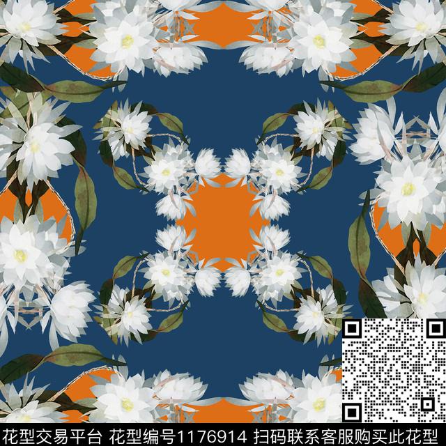 休闲花卉大牌风数码印花华亿平台下载（图片编号: 1176914） - 瓦栏（Walan）