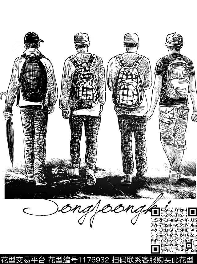 男装潮牌抽象数码印花华亿平台下载（图片编号: 1176932） - 瓦栏（Walan）