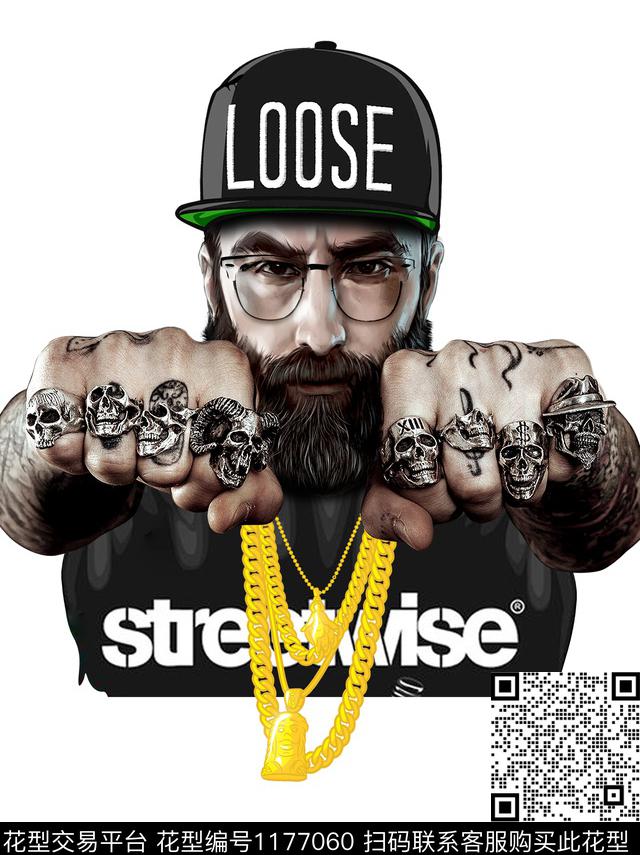 男装潮牌人物数码印花华亿平台下载（图片编号: 1177060） - 瓦栏（Walan）