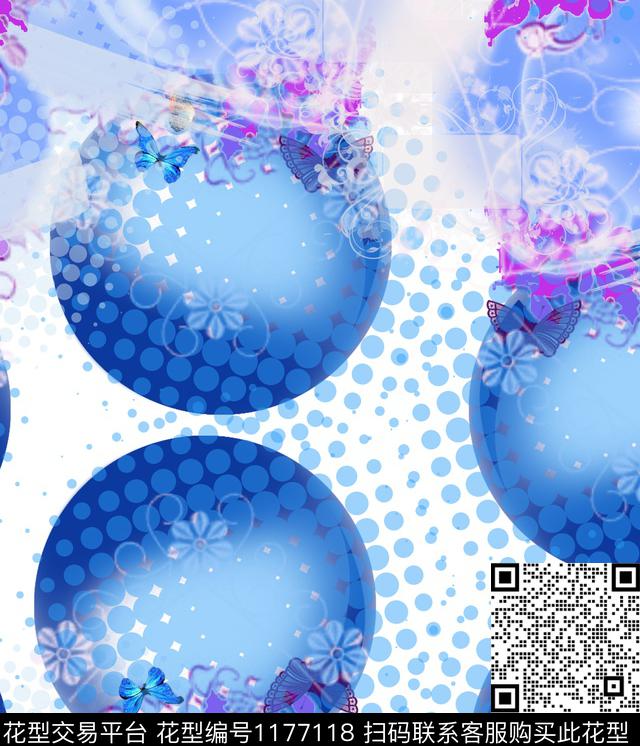 几何抽象文艺数码印花华亿平台下载（图片编号: 1177118） - 瓦栏（Walan）