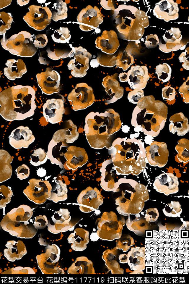 抽象复古中老年数码印花华亿平台下载（图片编号: 1177119） - 瓦栏（Walan）