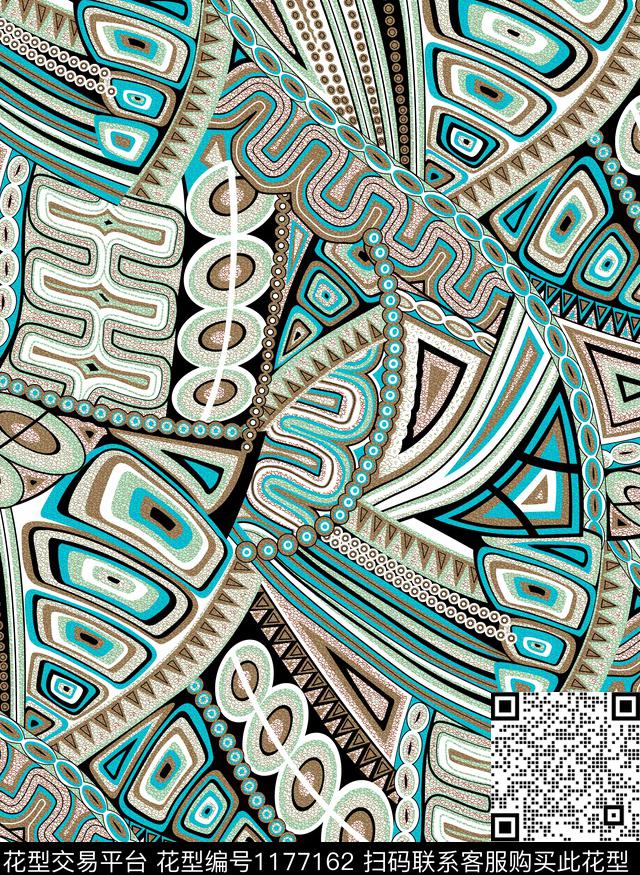 数码华亿平台女装几何数码印花华亿平台下载（图片编号: 1177162） - 瓦栏（Walan）
