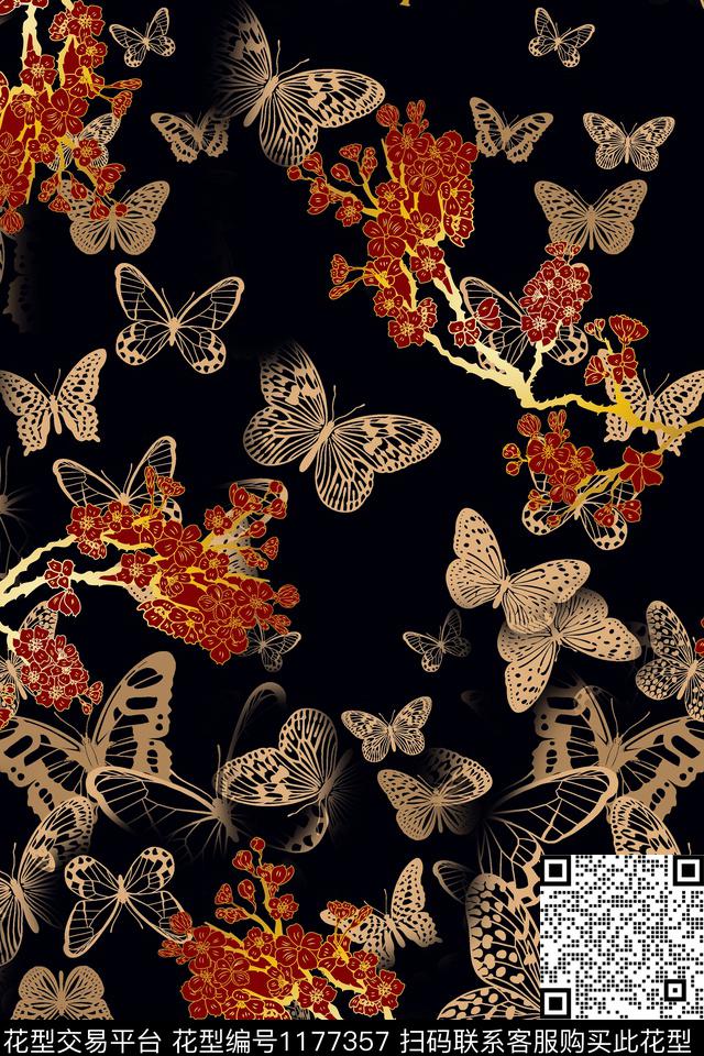 数码华亿平台鸟/昆虫大牌风数码印花华亿平台下载（图片编号: 1177357） - 瓦栏（Walan）