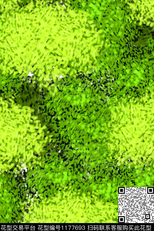 手绘绿色绿植树叶数码印花华亿平台下载（图片编号: 1177693） - 瓦栏（Walan）