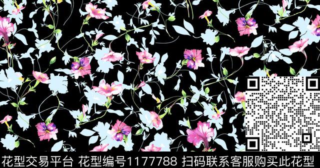 数码华亿平台女装花卉数码印花华亿平台下载（图片编号: 1177788） - 瓦栏（Walan）