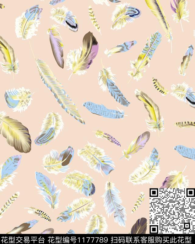 数码华亿平台女装羽毛数码印花华亿平台下载（图片编号: 1177789） - 瓦栏（Walan）