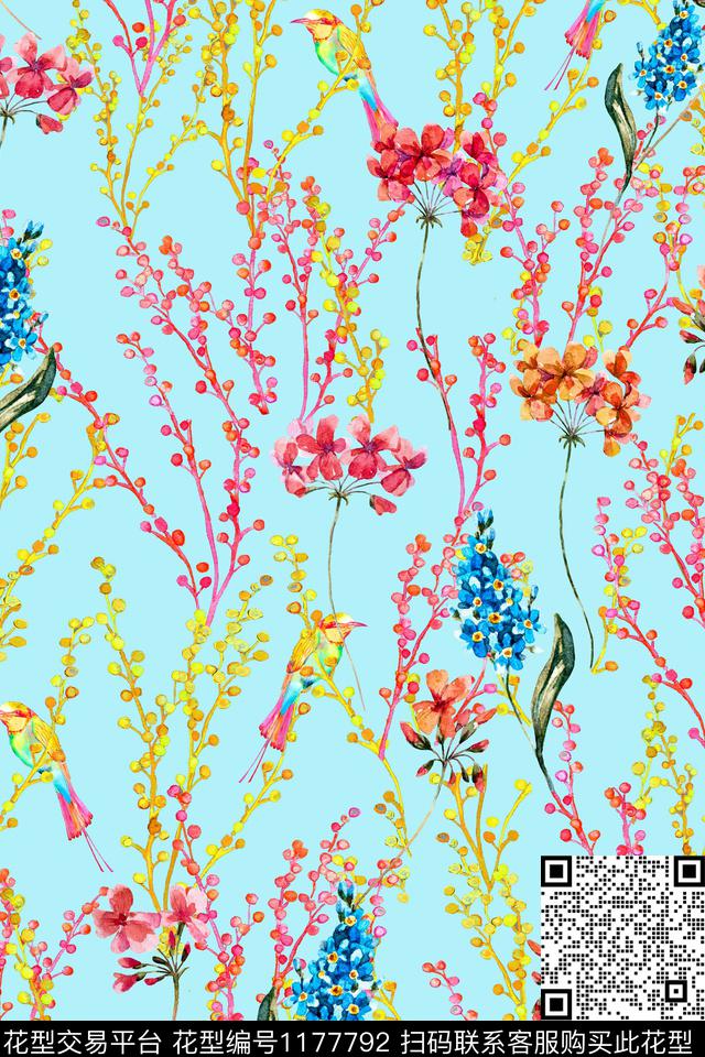 花卉小清新小碎花数码印花华亿平台下载（图片编号: 1177792） - 瓦栏（Walan）